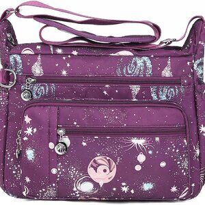 Waterproof Nylon Crossbody Bag with Pockets for Women Travel Work Casual